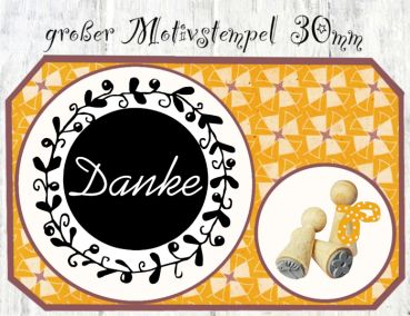 Danke mit Blumenkranz